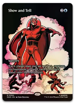 Show and Tell (Borderless) #60 (Foil) NM Marvel Universe Eternal-Legal Magic MTG - Image 1