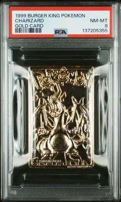 Charizard Pokemon Card Burger King 23K Gold Plated Promo Nintendo WOTC PSA 8 - Image 1