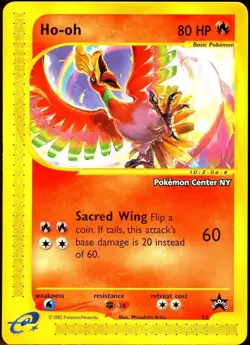 Ho-Oh # 52 WOTC Black Star PROMO "Pokemon Center NY" Stamped Card NEAR MINT - Image 2