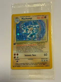 Pokemon TCG Machamp Holo 1st Edition Base Set Rare Card 8/102 Sealed - Image 1