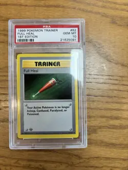 PSA 10 1999 Pokemon Full Heal Trainer 1st Edition Base Set 82/102 English - Image 1