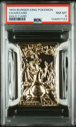 Charizard Pokemon Card Burger King 23K Gold Plated Promo Nintendo WOTC PSA 8 - Image 1