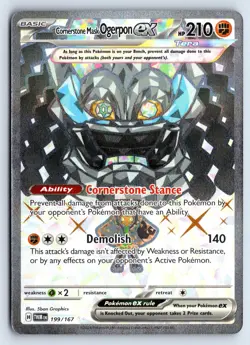 Cornerstone Mask Ogerpon ex 199/167 Pokemon Twilight Masquerade Holo NM - Image 1