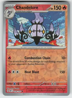 Chandelure 038/197 Uncommon Obsidian Flames Pokemon Reverse Holo Near Mint - Image 1
