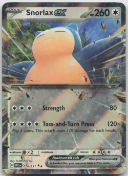Snorlax ex 076/131 Holo Double Rare Prismatic Evolutions Pokemon Near Mint - Image 1