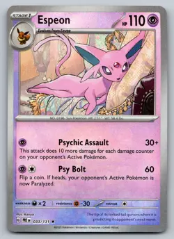 Espeon (Poke Ball Pattern) 033/131 Holo Rare Prismatic Evolutions Pokemon NM - Image 1