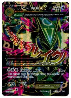 2015 Pokemon M Rayquaza EX Ultra Rare Full Art Roaring Skies 105/108 Excellent - Image 1