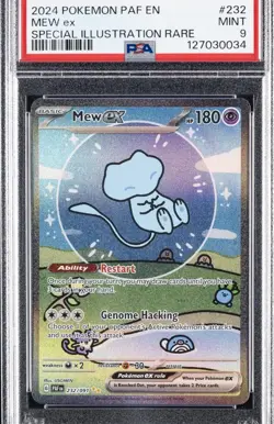 2024 POKEMON PAF EN-PALDEAN FATES SPECIAL ILLUSTRATION RARE #232 MEW EX PSA 9 - Image 1