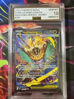Pokemon Hawlucha Ex Sir 283/217 Ascended Hero’s AGS 10 Gem Mint - Image 1