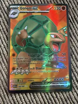 NEAR MINT! Golem ex (189/165) S&V 151 Full Art Ultra Rare Pokemon Card! - Image 1
