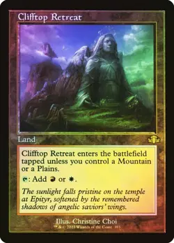 Clifftop Retreat FOIL RETRO - 393 - Rare - Dominaria Remastered DMR MTG - Image 1