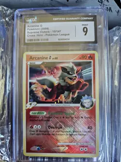 POKEMON CGC 9 PSA MINT Arcanine G Cross Hatch Holo 15/147 SUPREME VICTORS - Image 1