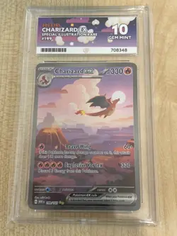 Pokemon TCG Charizard EX 199/165 Sir 151 Scarlet & Violet Ace 10 Graded - Image 1