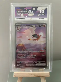 Pokemon TCG Charizard EX 199/165 Sir 151 Scarlet & Violet Ace 10 Graded - Image 1