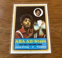1973-74 Topps ABA All-Stars JULIUS ERVING Basketball Card #240 Squires - Image 2