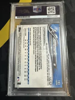 2018 TOPPS CHROME RONALD ACUNA JR PSA 10 AUTOGRAPH ROOKIE BASEBALL CARD. Braves - Image 3