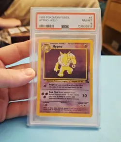1999 Pokemon Hypno 8/62 Holo Fossil WOTC PSA 8 NM Graded Card Unlimited - Image 1