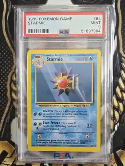 Pokemon 1999 Starmie 64/102 Base Set PSA 9 - Image 1