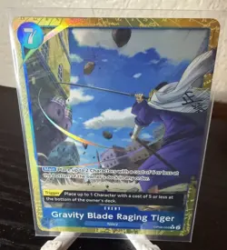2024 One Piece—Gravity Blade Raging Tiger (Alt Art) #OP06-058 (PRB-02)—Rare Foil - Image 1