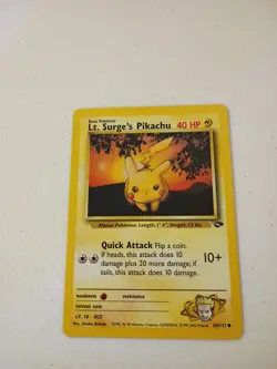 Pokemon Gym Challenge Lt. Surge's Pikachu 84/132 Common Light Play Free Shipping - Image 3