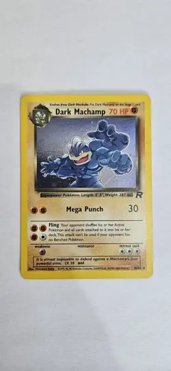 Pokemon TCG Team Rocket Dark Machamp Holo Rare Card 10/82 LP - Image 1