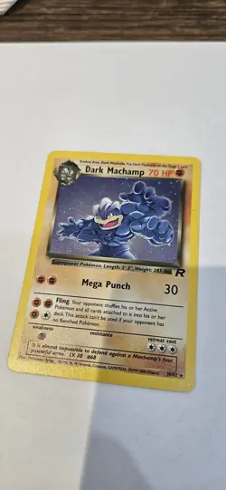 Pokemon TCG Team Rocket Dark Machamp Holo Rare Card 10/82 LP - Image 2