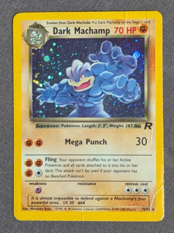 Pokemon TCG Dark Machamp 10/82 Team Rocket Holo Rare Unlimited 2000 Vintage - HP - Image 1