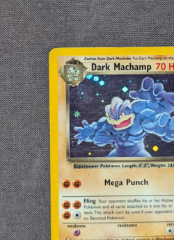 Pokemon TCG Dark Machamp 10/82 Team Rocket Holo Rare Unlimited 2000 Vintage - HP - Image 2