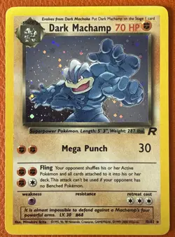 Pokemon TCG Dark Machamp Team Rocket 10/82 Holo Unlimited Rare Near Mint - Image 1