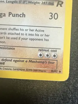 Pokemon TCG Dark Machamp 10/82 Holo Rare Team Rocket Moderately Played MP - Image 3