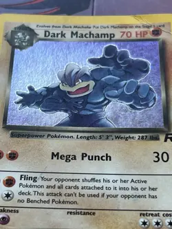 Pokemon Dark Machamp Holo Rare TCG Card Team Rocket Series 10/82 - Image 3