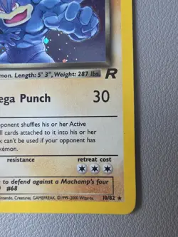 Pokemon TCG Dark Machamp 10/82 Team Rocket Holo Rare Unlimited 2000 Vintage - HP - Image 4
