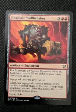 MTG Phyrexia: All will be One Commander Rare HEXPLATE WALLBREAKER NM - Image 1