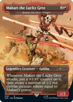 Makari the Lucky Grot Krenko Tin Street Kingpin Borderless 1027 Secret Lair Foil - Image 1