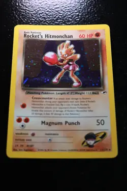 Pokemon TCG Rocket's Hitmonchan Gym Heroes 11/132 Holo Unlimited Holo Rare NM - Image 1