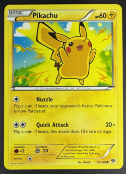 Pikachu 42/146 Regular Common Non Holo - XY Base Set - Pokemon TCG - NM - Image 1
