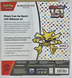 SEALED Pokemon TCG Scarlet & Violet Alakazam ex Card 151 Collection - Image 2