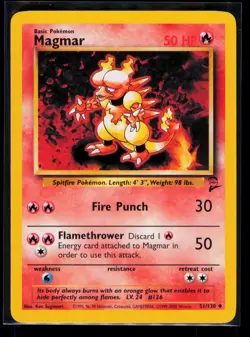 Pokemon Base Set 2 Magmar 51/130 Uncommon NM - Image 1