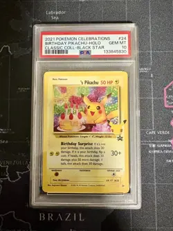 PSA 10 Pokemon Birthday Pikachu Celebrations Classic Coll- Black Star Promo #24 - Image 1