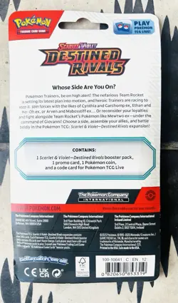 New Sealed Pokemon TCG Destined Rivals Coin Booster Blister 2 Packs Eevee Zarude - Image 2