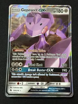 Pokemon Genesect GX 130/214 Lost Thunder Ultra Rare Holo NM - Image 1