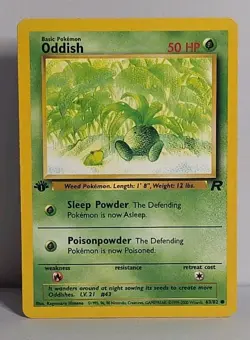 1st Edition Oddish 63/82 Team Rocket Vintage WOTC Pokemon TCG Card LP - Image 1