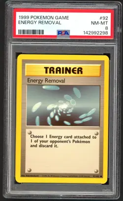 Pokemon Cards - PSA 8 Trainer Energy Removal 92/102 - NM-MT - PSA8 - Image 1