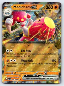 Medicham ex 80/142 Double Rare Stellar Crown Pokemon Near Mint - Image 1