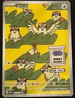 The Pokemon Company 2023 Pokemon TCG Pidgey 207/197 Obsidian Flames IR Holo EN - Image 1