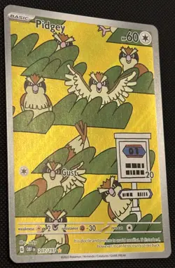 The Pokemon Company 2023 Pokemon TCG Pidgey 207/197 Obsidian Flames IR Holo EN - Image 2