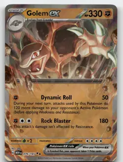 GOLEM EX 076/165 DOUBLE RARE 151 POKEMON NEAR MINT - Image 2