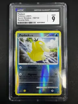 Pokemon Psyduck #100 Secret Wonders Reverse Holo Foil 100/132 CGC 9 POP 11 RARE - Image 1