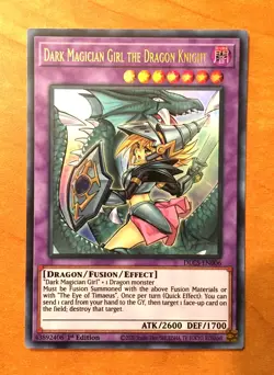 Yugioh Dark Magician Girl the Dragon Knight 1st Edition ALT ART DLCS-EN006 NM - Image 1