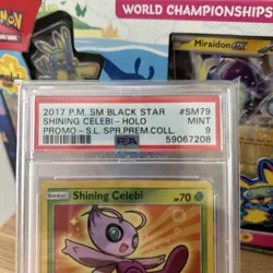 2017 POKEMON SM BLACK STAR PROMO #SM79 SHINING CELEBI-HOLO PSA 9 - Image 3